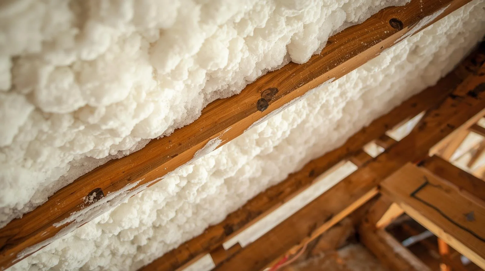 Spray foam attic insulation enhancing air quality and home comfort.